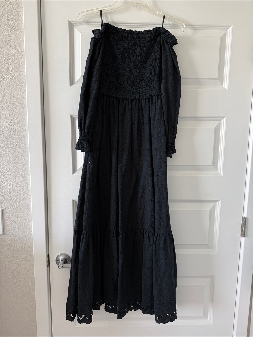 Lilly Pulitzer Arlynn off-the-shoulder maxi dress - black eyelet
